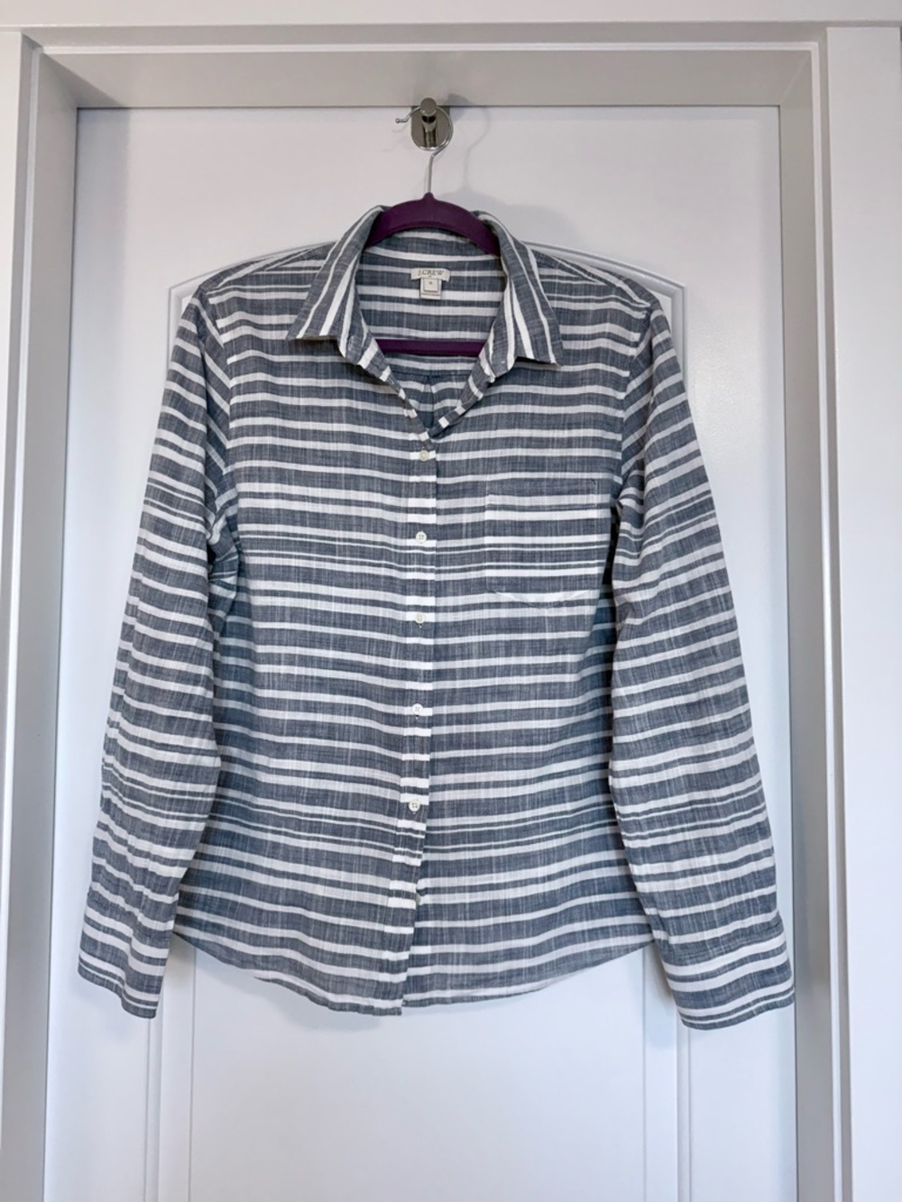 J. Crew Perfect Button Down 100% Cotton Business Casual Summer Tailored size XL